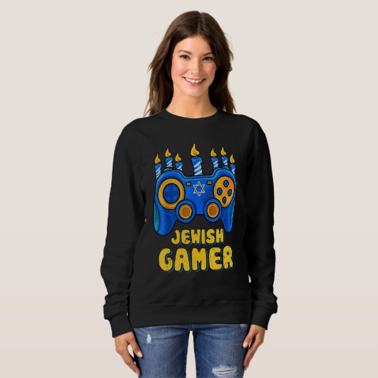 Hanukkah Jewish Video Game Controller Gamer Chanuk Sweatshirt (Vorne ganz)