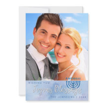 Hanukkah Joyous Segen Blau Wasserfarbe