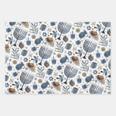 Hanukkah Jüdische Feiertage Klassische rustikale S Geschenkpapier Set (Vorderseite)
