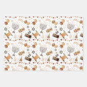Hanukkah Jüdische Feiertage Klassische Symbole Geschenkpapier Set (Vorderseite 2)