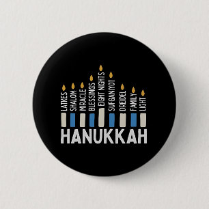 Hanukkah jüdischer Holiday Menorah Juden Button