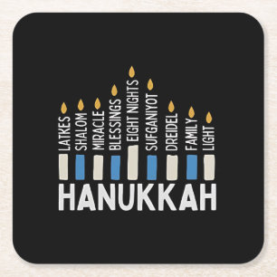 Hanukkah jüdischer Holiday Menorah Juden Rechteckiger Pappuntersetzer