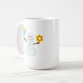 Hanukkah Jüdischer niedlicher Schneemann Menorah S Kaffeetasse (Vorderseite Links)