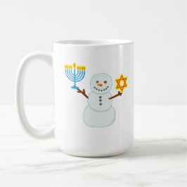 Hanukkah Jüdischer niedlicher Schneemann Menorah S Kaffeetasse