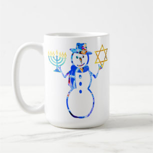 Hanukkah Jüdischer niedlicher Schneemann Menorah S Kaffeetasse