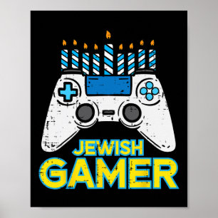 Hanukkah jüdischer Spieler Chanukah Videospiel Män Poster