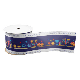 Hanukkah jüdischer Urlaub Hanukkiah Dekoration Satinband