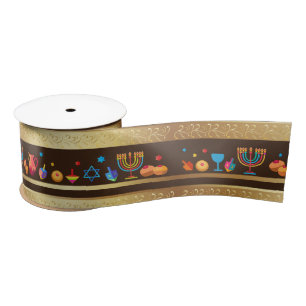 Hanukkah jüdischer Urlaub Hanukkiah Dekoration Satinband