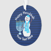 Hanukkah Juwish Snowman Blue Menorah Chrismukkka Ornament (Vorderseite)