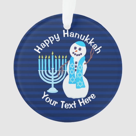 Hanukkah Juwish Snowman Blue Menorah Chrismukkka Ornament (Vorderseite)
