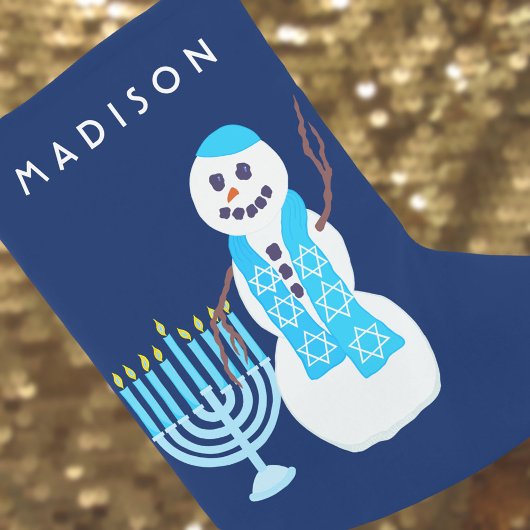 Hanukkah Juwish Snowman Menorah SML Chrismukkah Kleiner Weihnachtsstrumpf