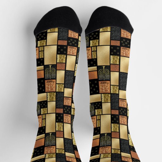 Hanukkah-Kacheln Socken (Oben)