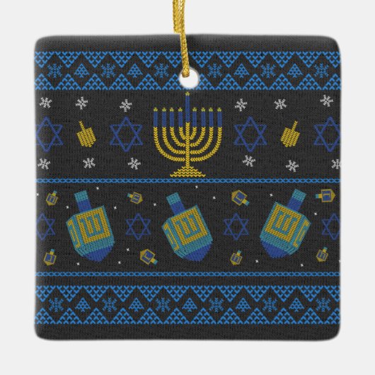 Hanukkah-Keramik Keramikornament (Vorderseite)