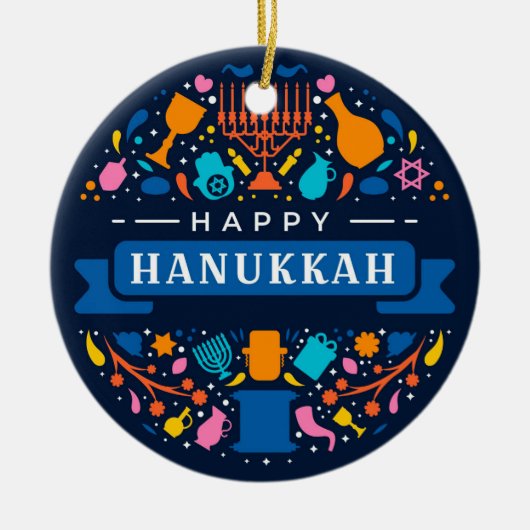 Hanukkah Keramik Ornament (Vorne)