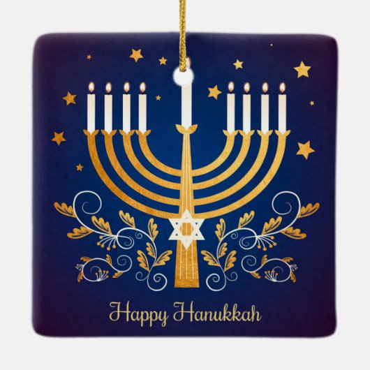 Hanukkah Keramik Ornament (Rückseite)