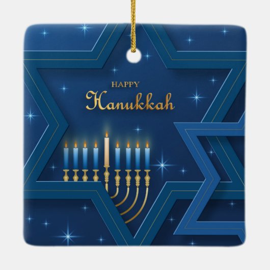 Hanukkah Keramik Ornament (Rückseite)