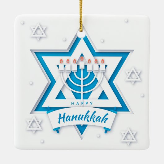 Hanukkah Keramik Ornament (Rückseite)