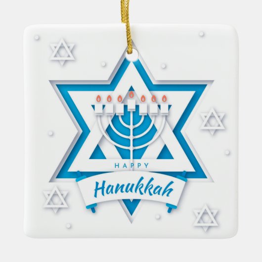 Hanukkah Keramik Ornament (Vorderseite)