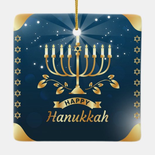Hanukkah Keramik Ornament (Rückseite)
