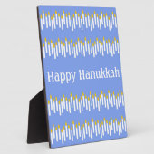 Hanukkah-Kerzen auf blau Fotoplatte (Seite)