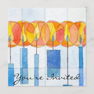 Hanukkah-Kerzen Einladung