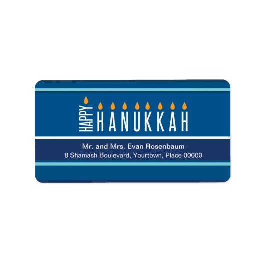 Hanukkah-Kerzen-Rücksendeadresse Adressaufkleber (Vorne)