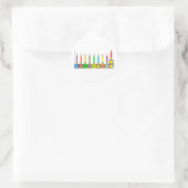 Hanukkah Kinderblocksteine menorah Runder Aufkleber (Tasche)