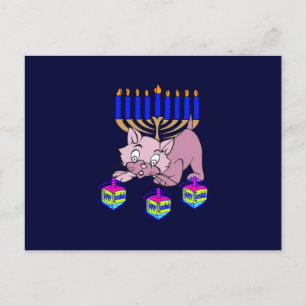 Hanukkah Kitty Feiertagspostkarte
