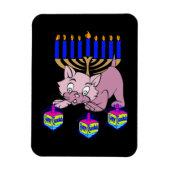 Hanukkah Kitty Magnet (Vertikal)
