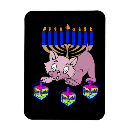 Hanukkah Kitty Magnet (Vertikal)