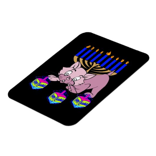 Hanukkah Kitty Magnet (Linke Seite)