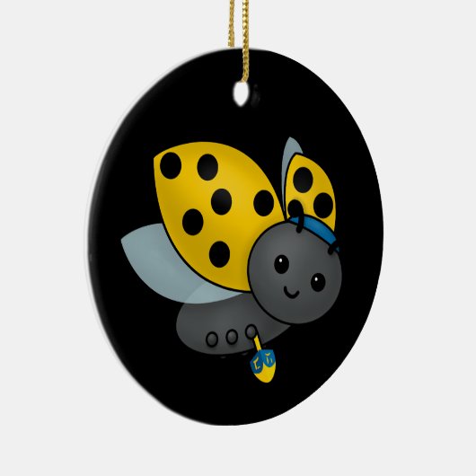 Hanukkah Ladybug Keramik Ornament (Rechts)