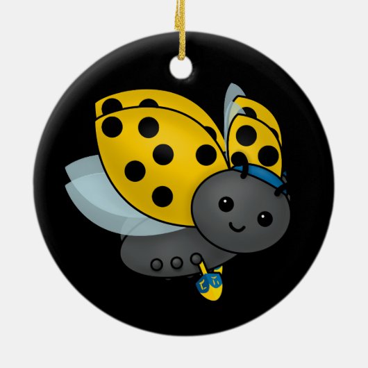 Hanukkah Ladybug Keramik Ornament (Hinten)