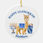 Hanukkah Lama Happy Llamakkah funny Keramik Ornament (Hinten)