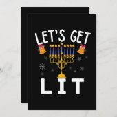 Hanukkah, lasst uns den T - Shirt holen Einladung (Vorne/Hinten)