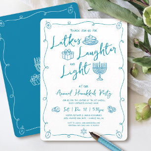 Hanukkah Latke Lachen Licht Lustige Whimsical Part Einladung