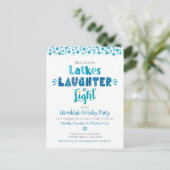 Hanukkah Latke Laghter Light Fun Modernes Party Einladungspostkarte (Stehend Vorderseite)