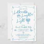 Hanukkah Latke Laughter Light Whimsical Fun Doodle Einladung (Vorderseite)
