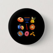 Hanukkah Latke Menorah Dreidel Donut Chanukah Jewi Button (Vorderseite)