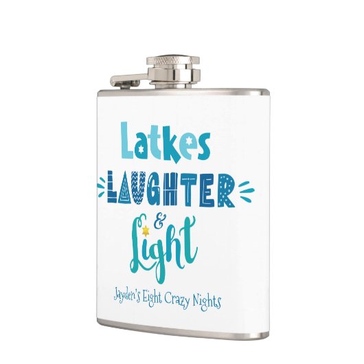 Hanukkah Latkes Laghter Light Funny Individuelle N Flachmann (Links)