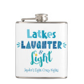 Hanukkah Latkes Laghter Light Funny Individuelle N Flachmann (Vorderseite)