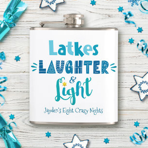 Hanukkah Latkes Laghter Light Funny Individuelle N Flachmann