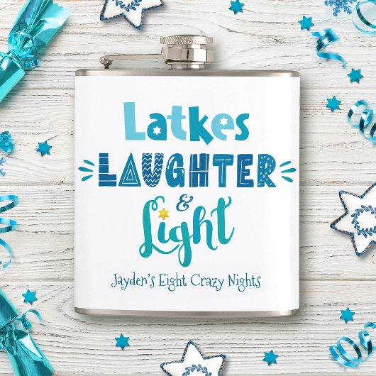 Hanukkah Latkes Laghter Light Funny Individuelle N Flachmann