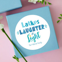 Hanukkah Latkes Laghter Light Modern Typografy