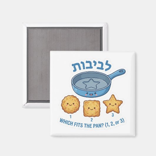 Hanukkah Latkes "Levivot" Shape Matching Game Magnet (Vorderseite/Rückseite)