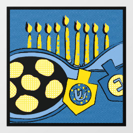 Hanukkah Latkes Menorah Dreidel Fensterklammer Fensteraufkleber