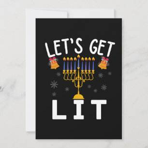 Hanukkah Let's Get Lit T-Shirt Einladung