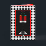 Hanukkah-Liebe Karte<br><div class="desc">Diese meist schwarz-weiß-rot-stilisierte hanukkiah zeigt in dieser fröhlichen Jahreszeit ein niederbogenfarbenes,  großes zentrales Flammenstrahlungslicht. Das Innere ist für Ihr Schreibgenuss begrenzt und koordiniert. Chag Chanukkah SameaCh! ~ Karyn</div>