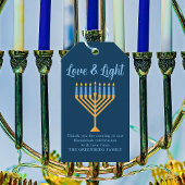 Hanukkah Liebe & Light Custom Menorah Blue Party Geschenkanhänger