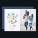 Hanukkah Liebe & Light Floral Menorah Foto Card Feiertagskarte<br><div class="desc">Hanukkah Liebe & Light Floral Menorah Foto Card. Personalisieren Sie den benutzerdefinierten Text oben. Weitere Koordinationsgegenstände finden Sie in unserer Kollektion "Floral Hanukkah Menorah und Dreidel".</div>